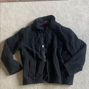 Classic Black Wool Blend Jacket M